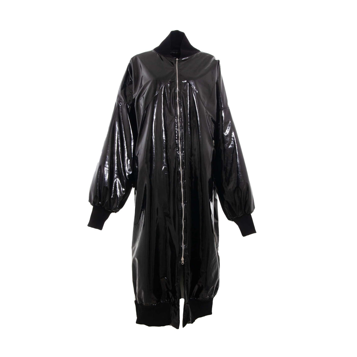 BLACK OVERSIZED LOGO BOMBER JACKET