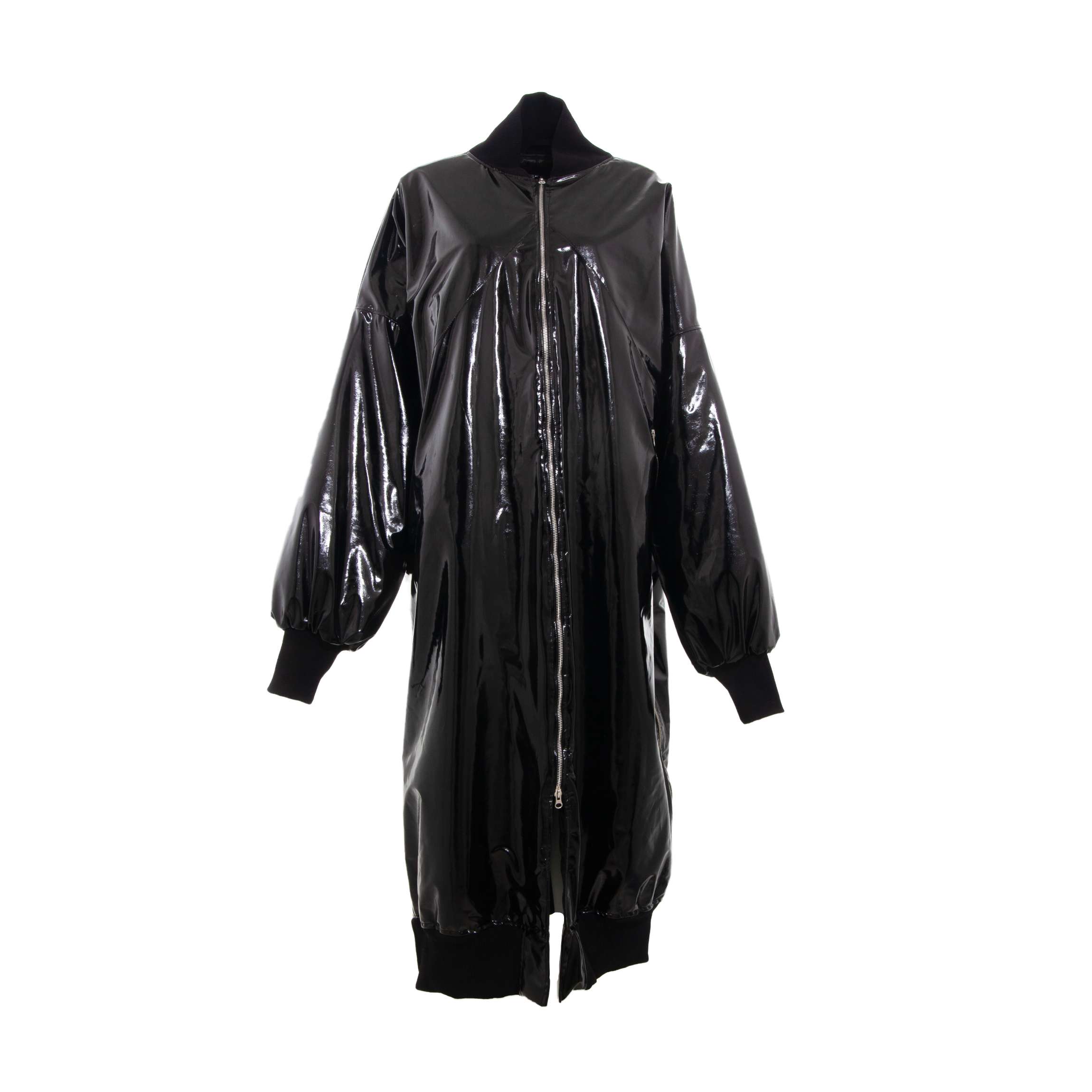 BLACK OVERSIZED LOGO BOMBER JACKET