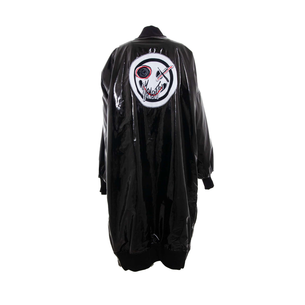 BLACK OVERSIZED LOGO BOMBER JACKET