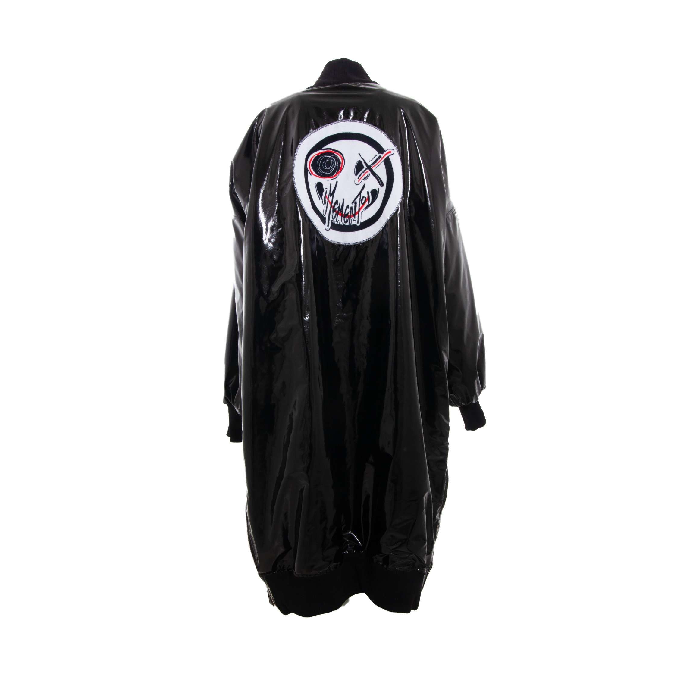 BLACK OVERSIZED LOGO BOMBER JACKET