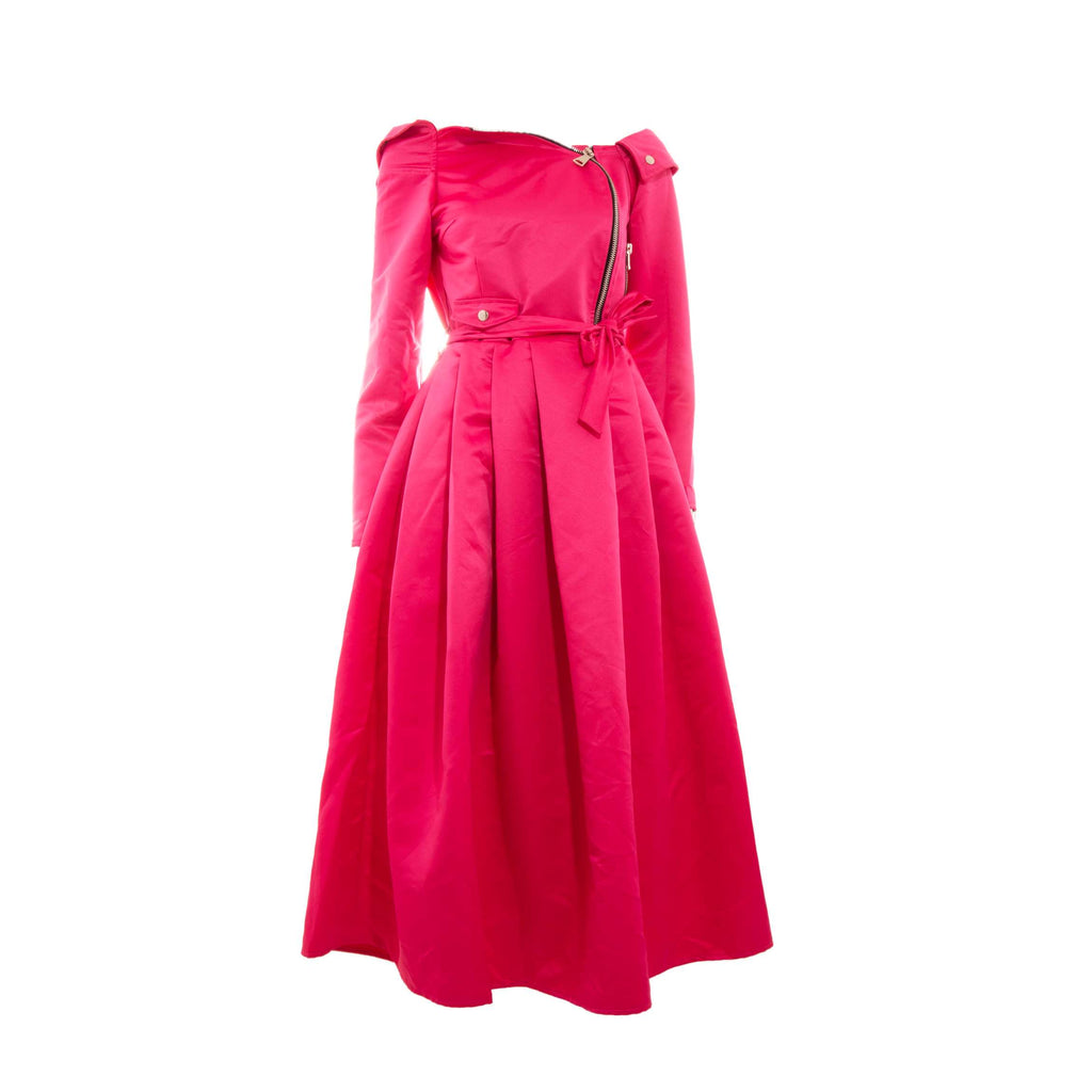 DUCHESS SATIN / MID DRESS / HOT PINK /  LET THEM EAT CAKE