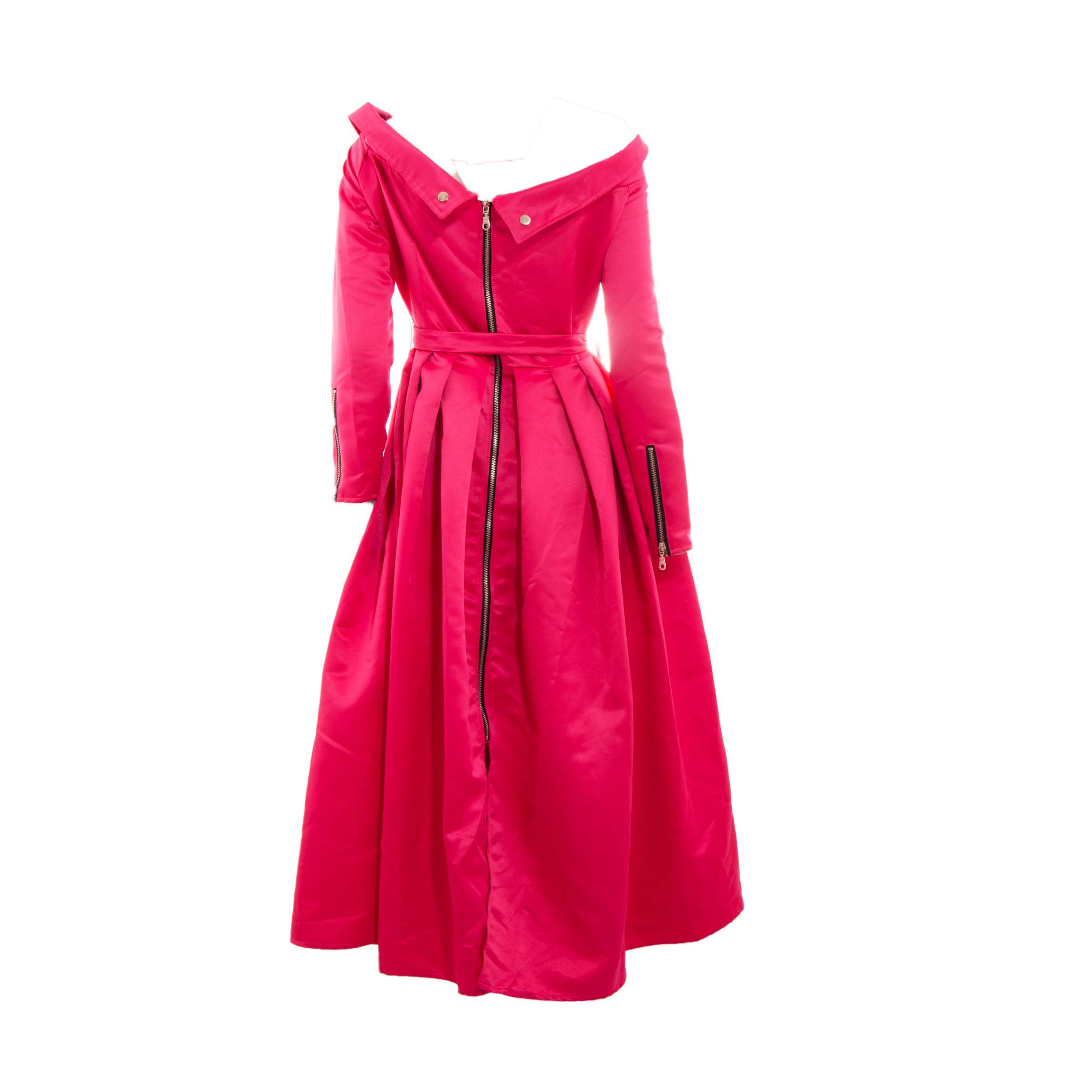 DUCHESS SATIN / MID DRESS / HOT PINK /  LET THEM EAT CAKE