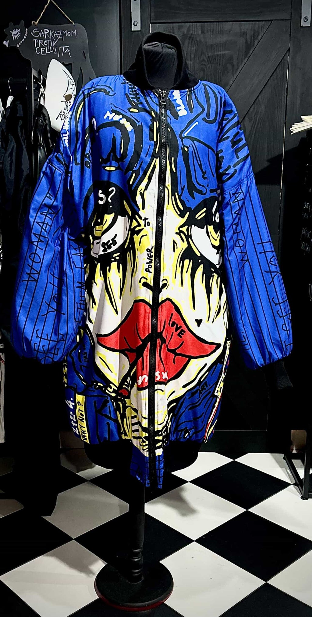 OVERSIZED / WATERPROOF / BLUE PRINT JACKET