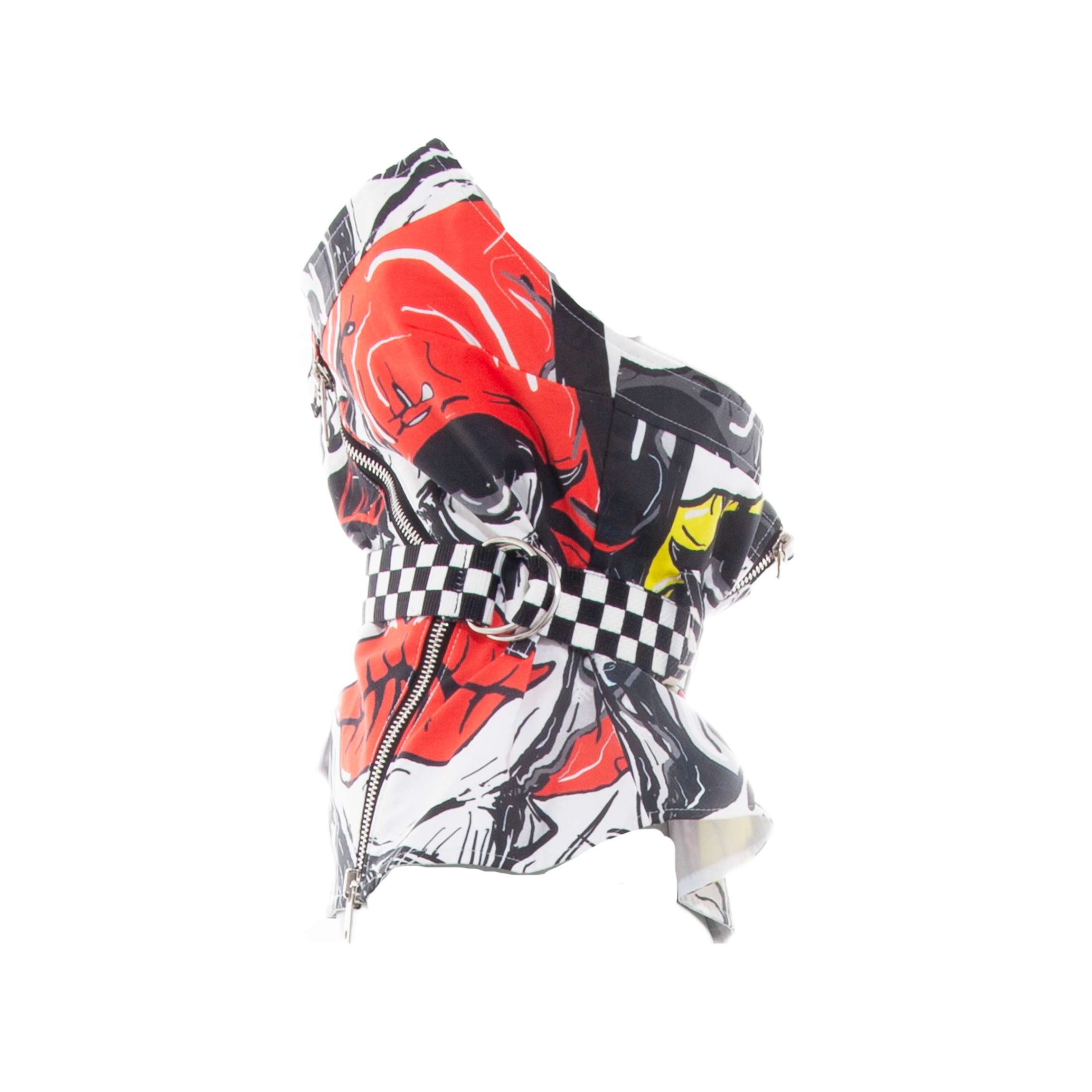 CORSET / TOP / PRINT "THE SOCIETY" WITH BELT