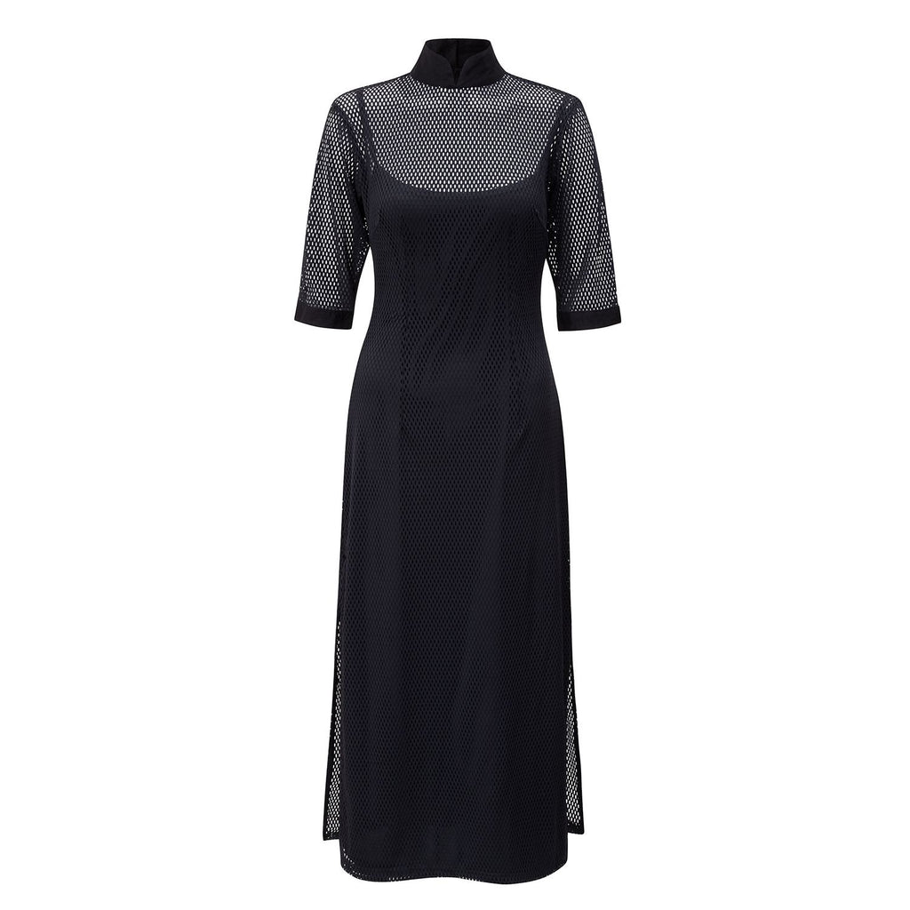 Black Mesh Stretch Dress