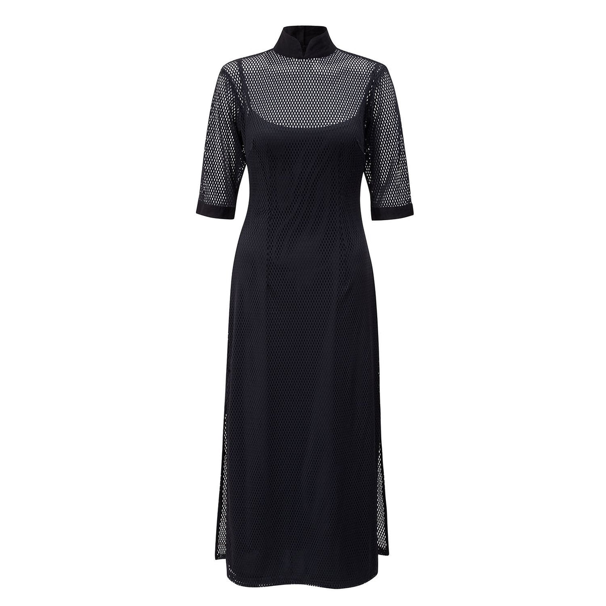 Black Mesh Stretch Dress