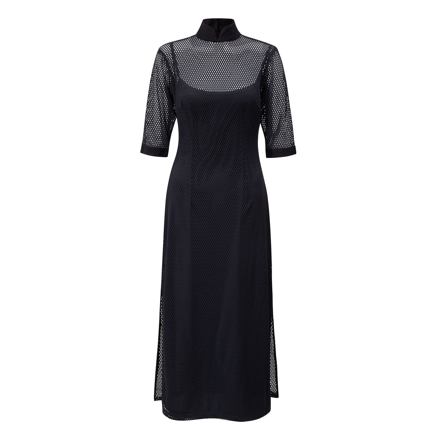 Black Mesh Stretch Dress