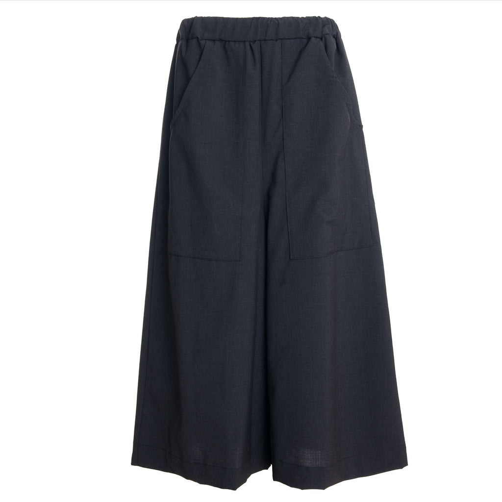 Almost Black Wool Culottes