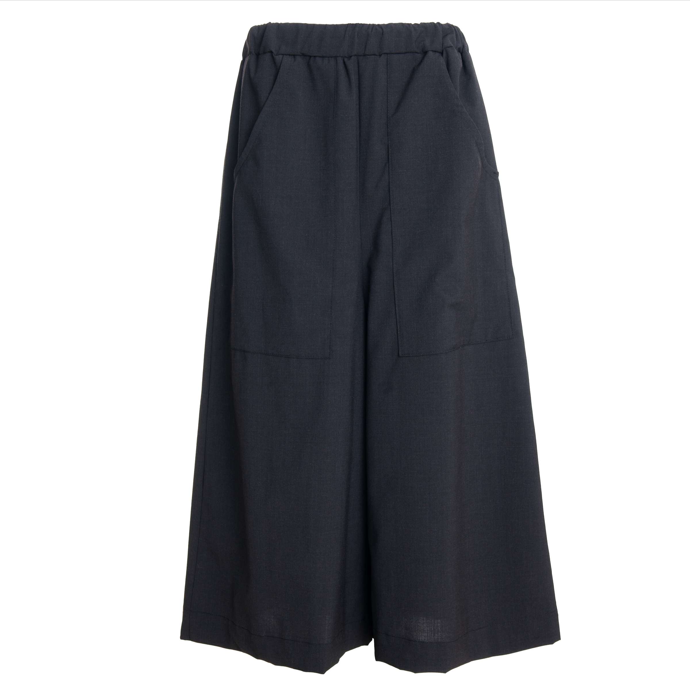 Almost Black Wool Culottes
