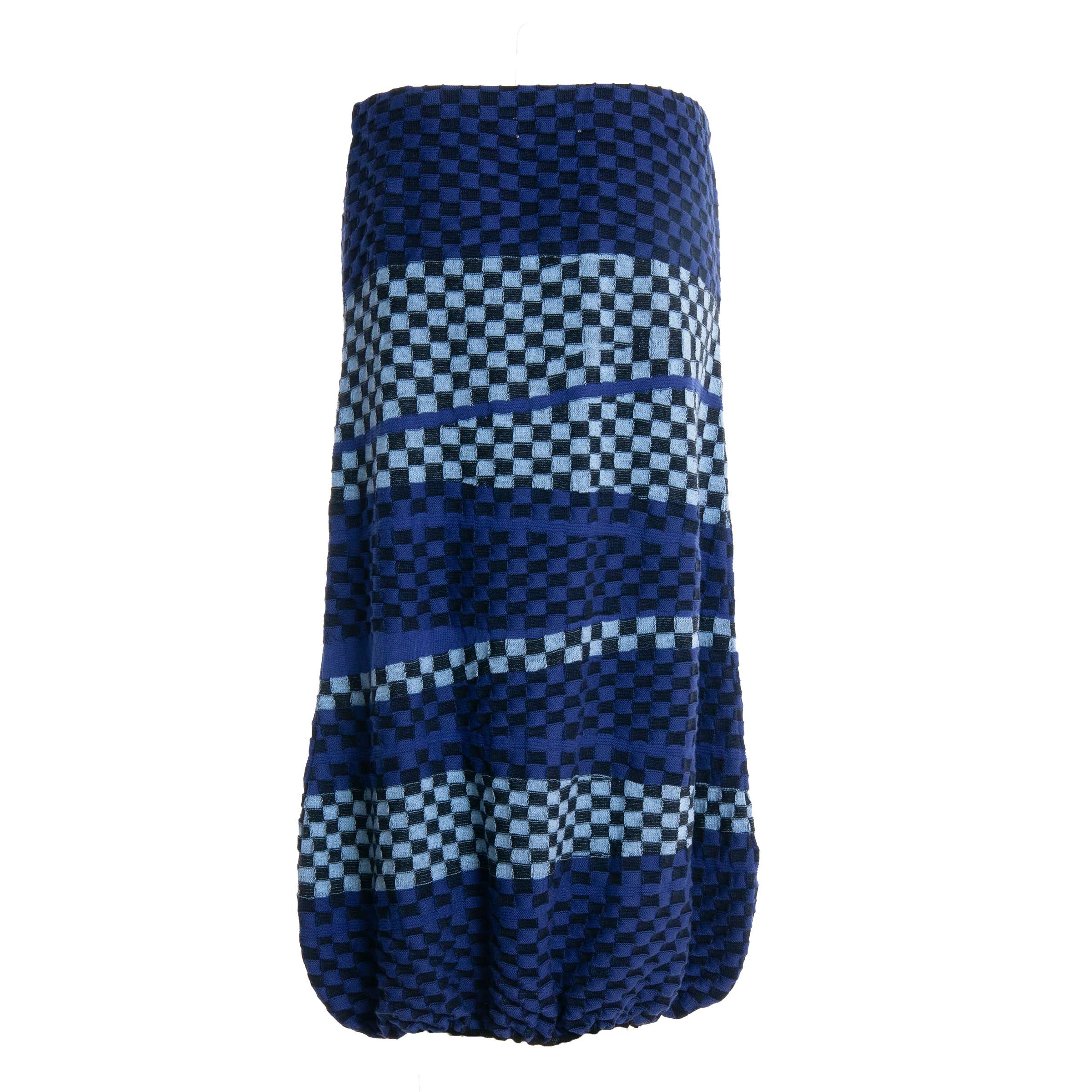 Checkered Wavy Puff Skirt