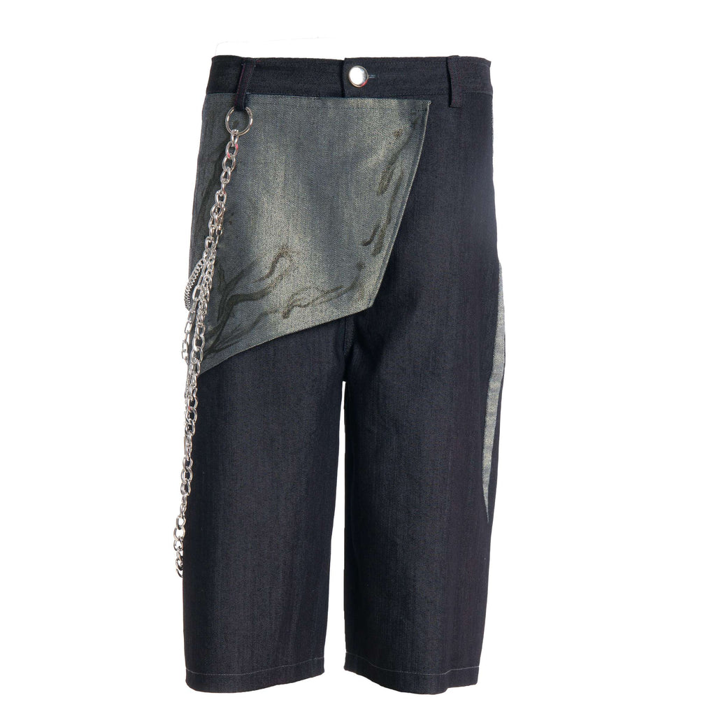 Painted Denim Bermuda