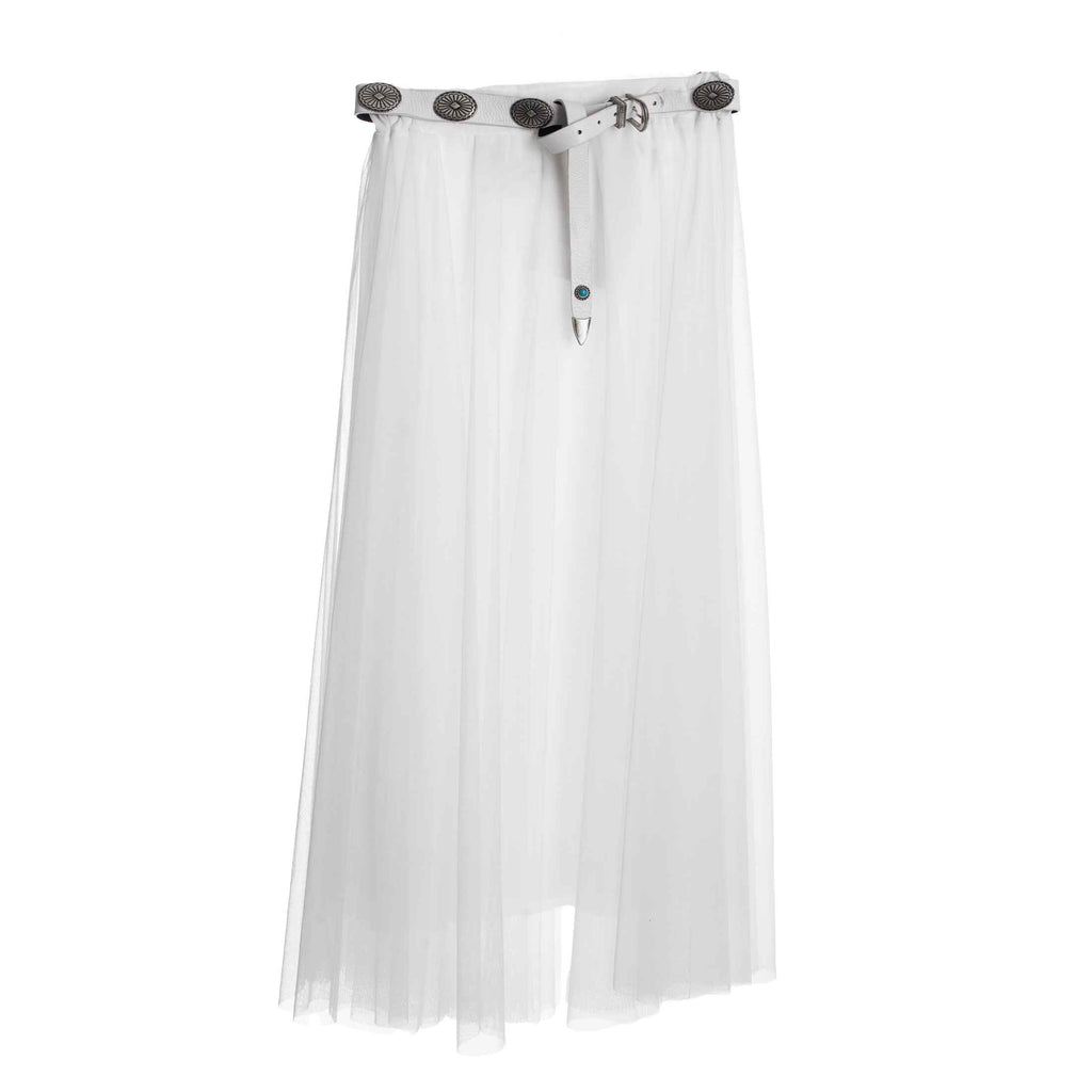 White "She Wolf" Oversized Tulle Skirt