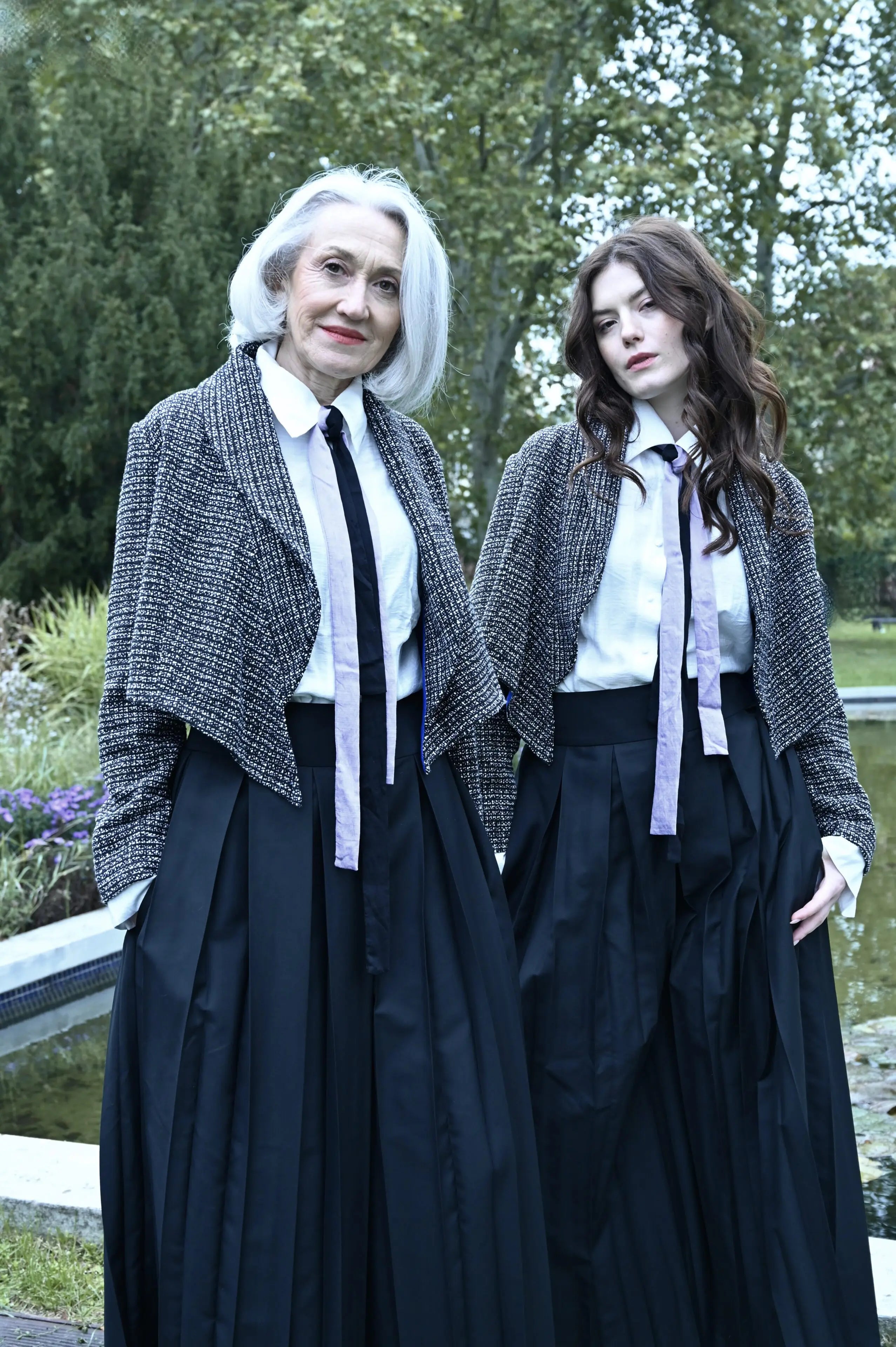 Black Plissé Trousers