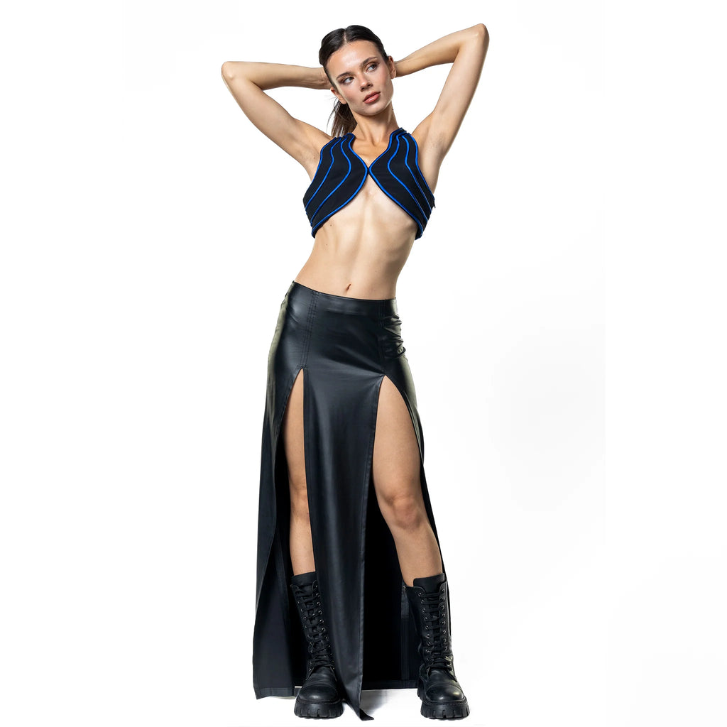 Flow Piped Crepe Crop Top