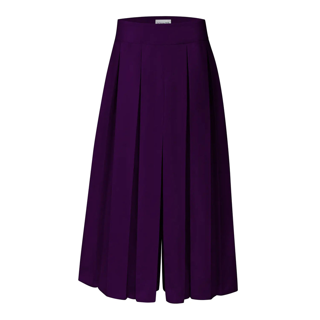 Purple Plissé Trousers