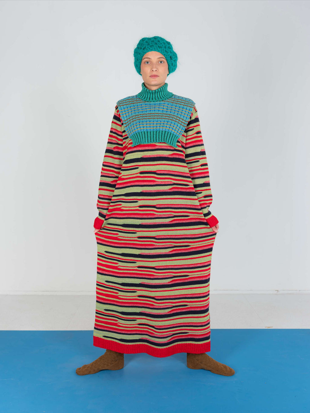 Multicolor Jacquard Maxi Dress