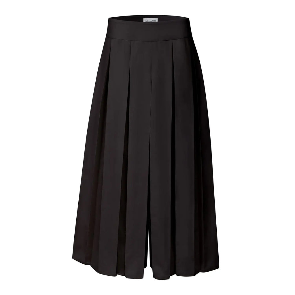Black Plissé Trousers