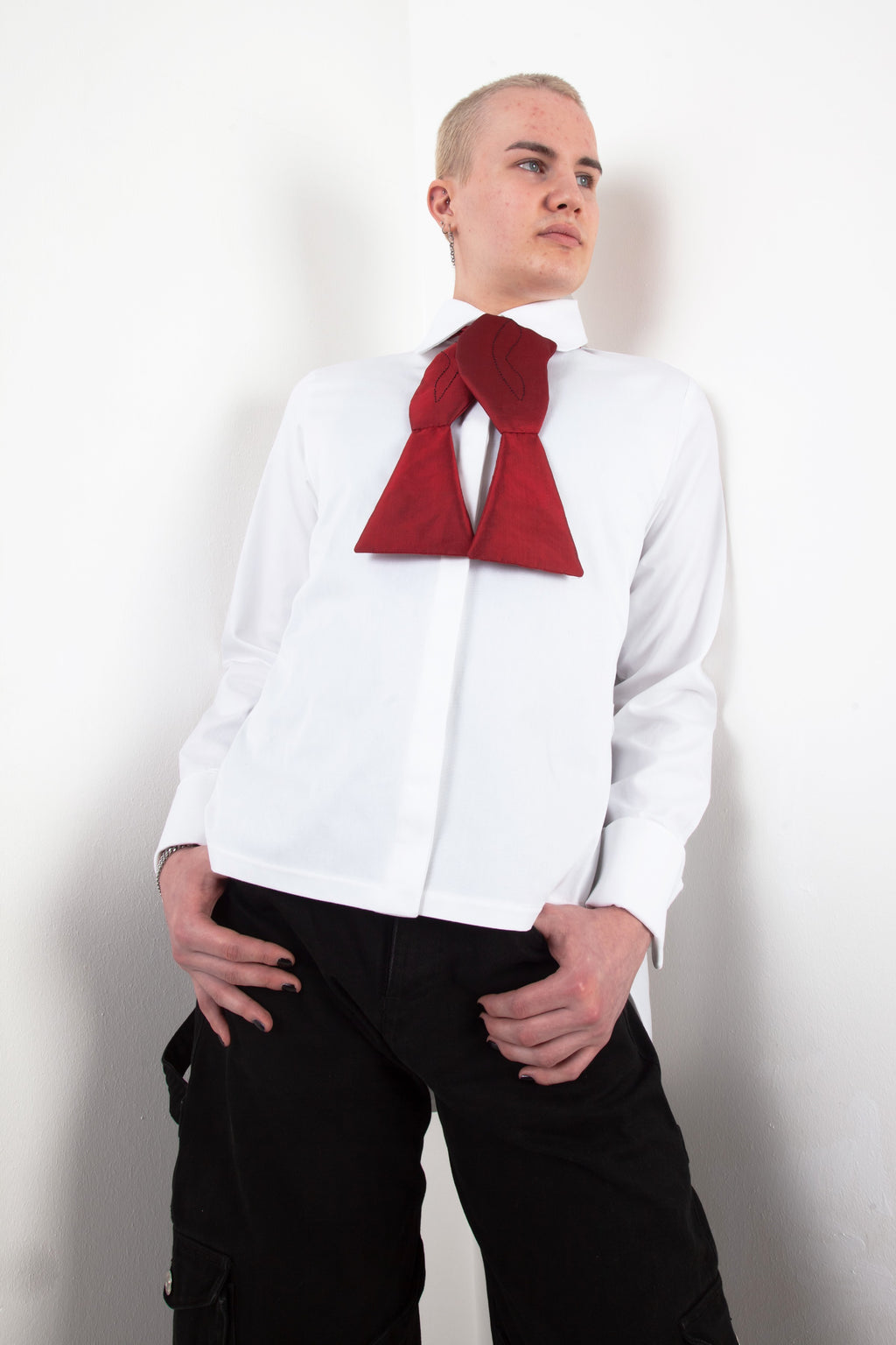 Shirt with Red Bow Tie