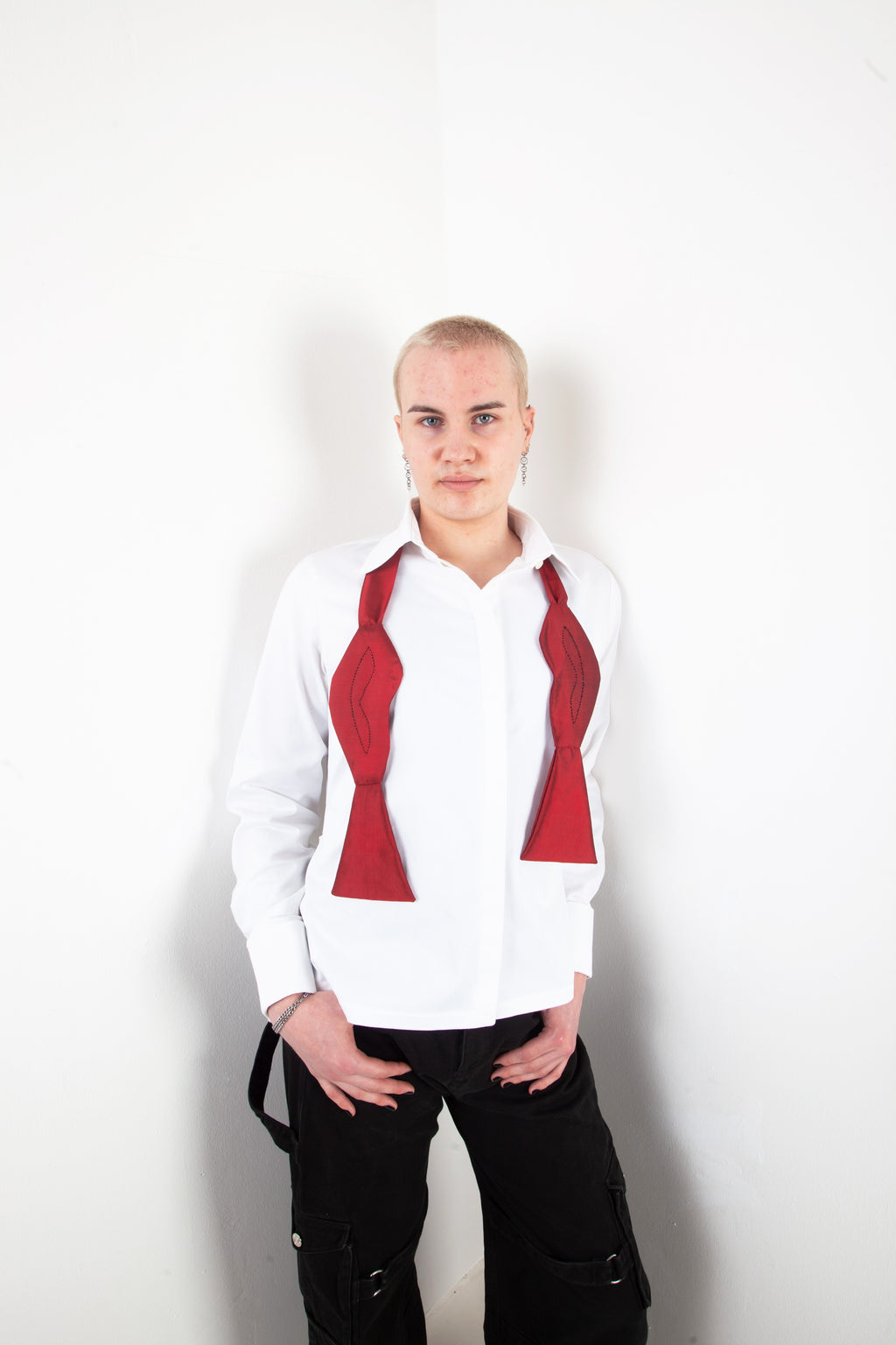 Shirt with Red Bow Tie