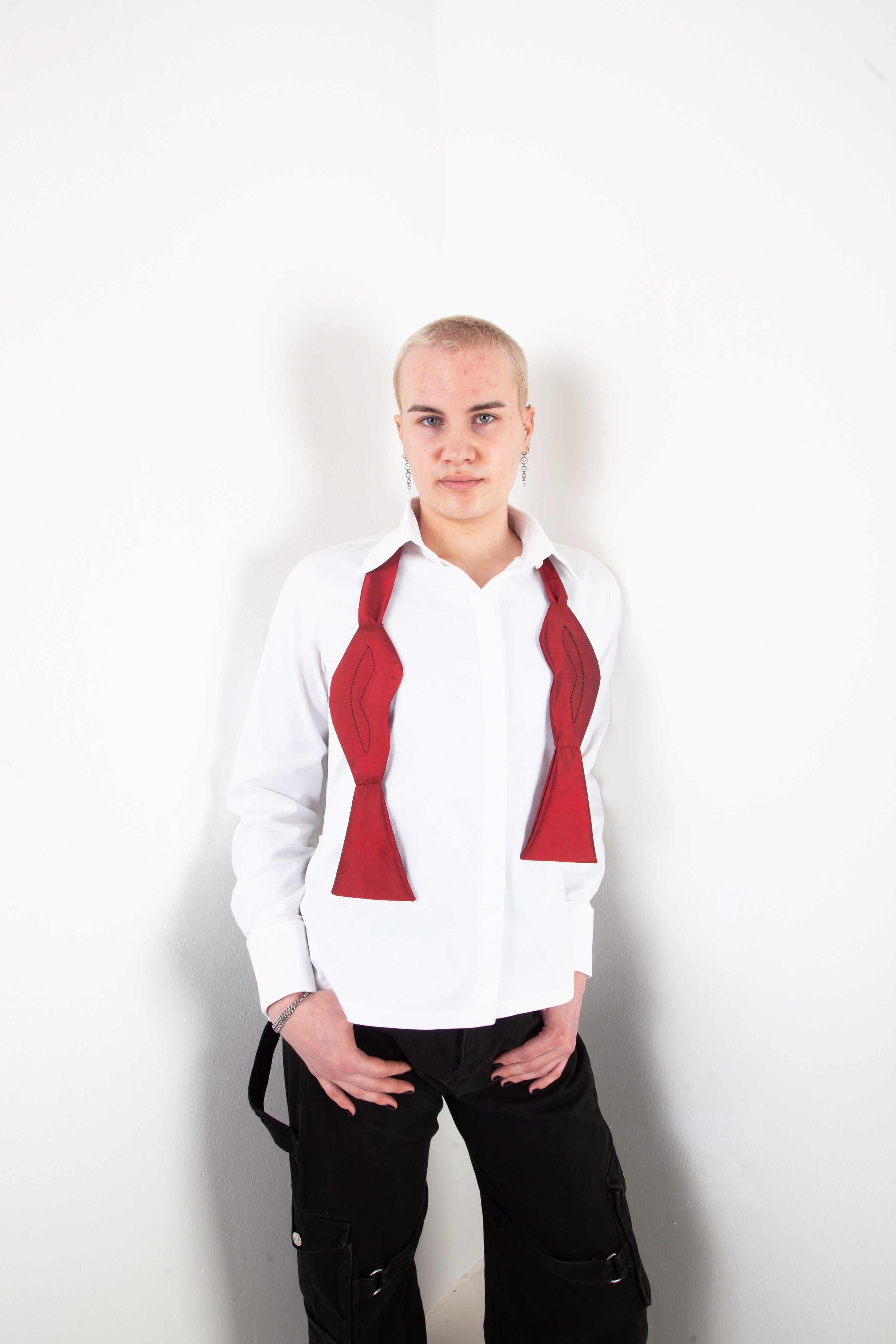 Shirt with Red Bow Tie