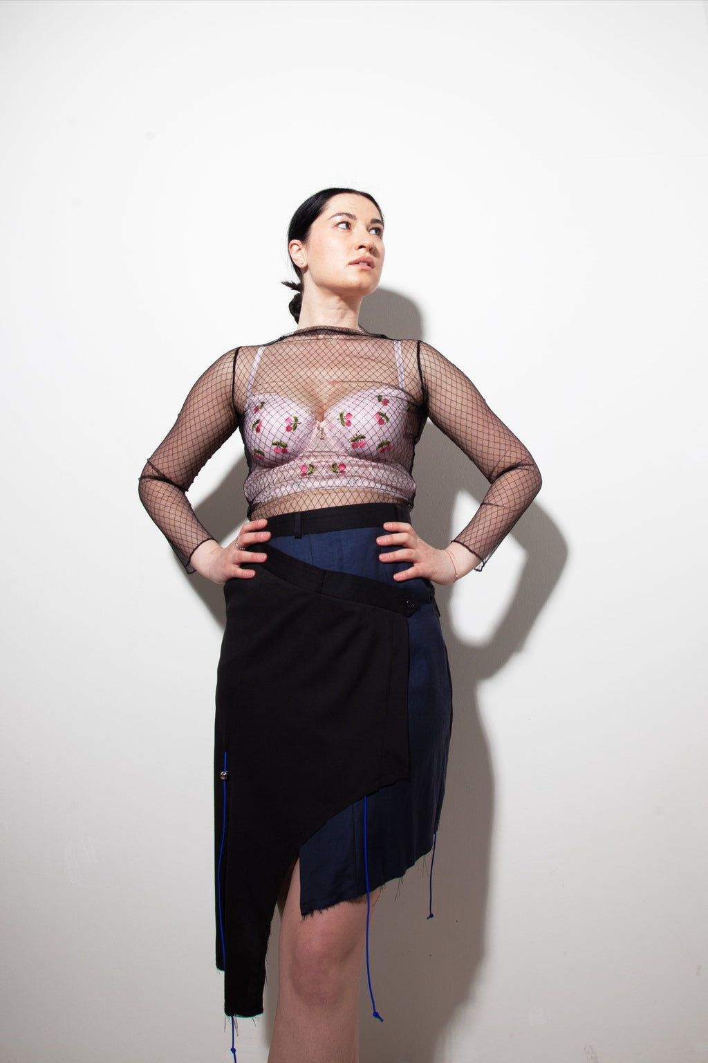 Black & Blue "Alpha" Irregular Skirt