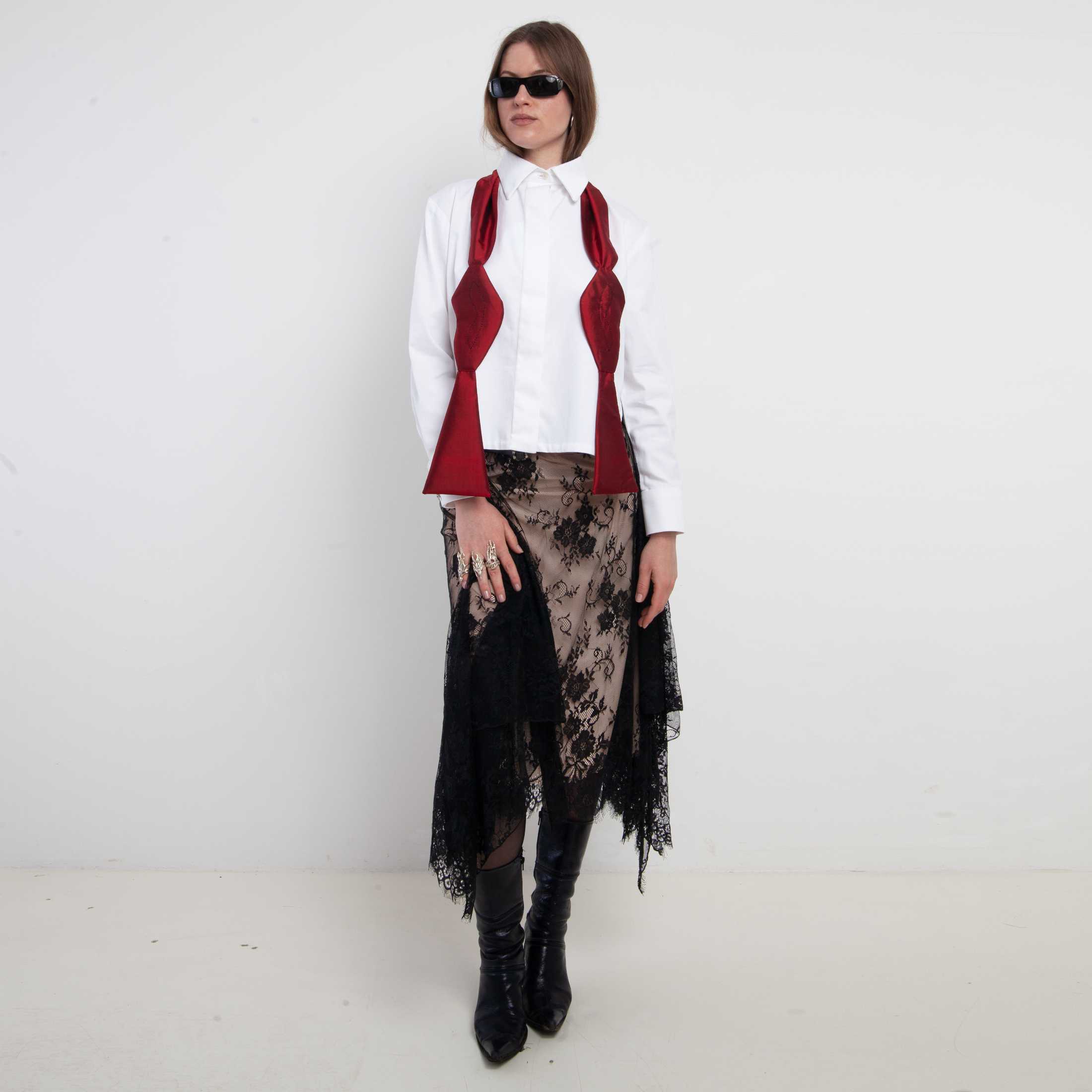 Shirt with Red Bow Tie