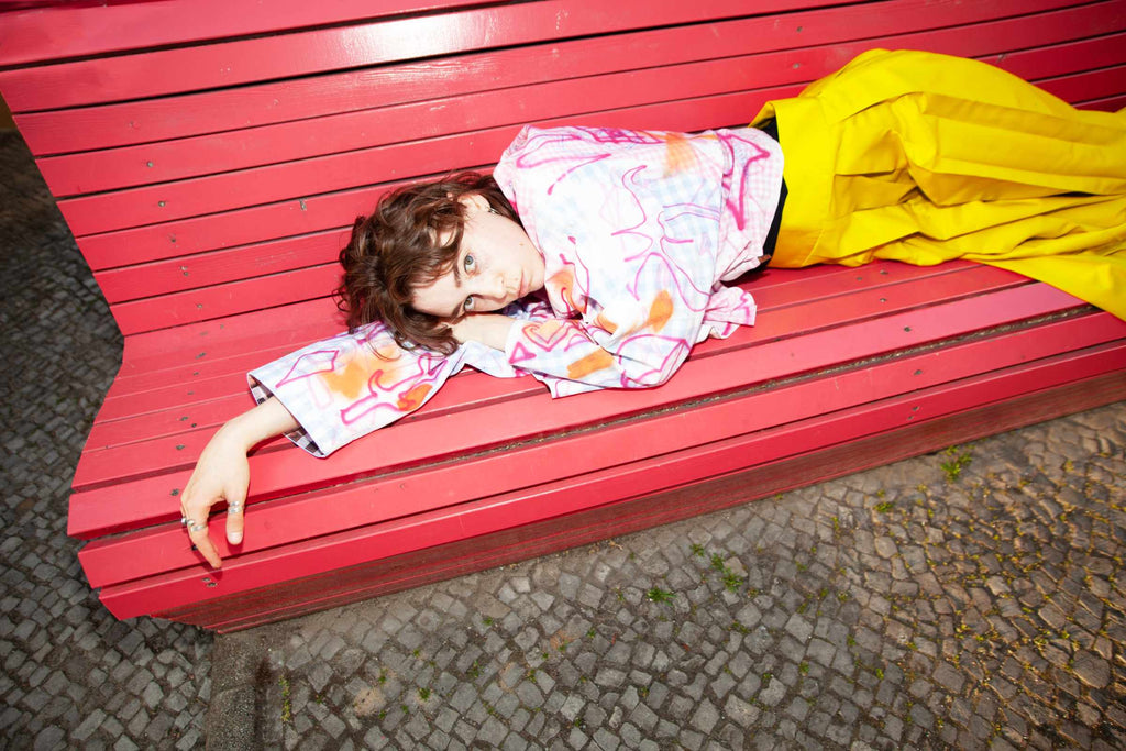 Mustard Yellow Plissé Banana Trousers