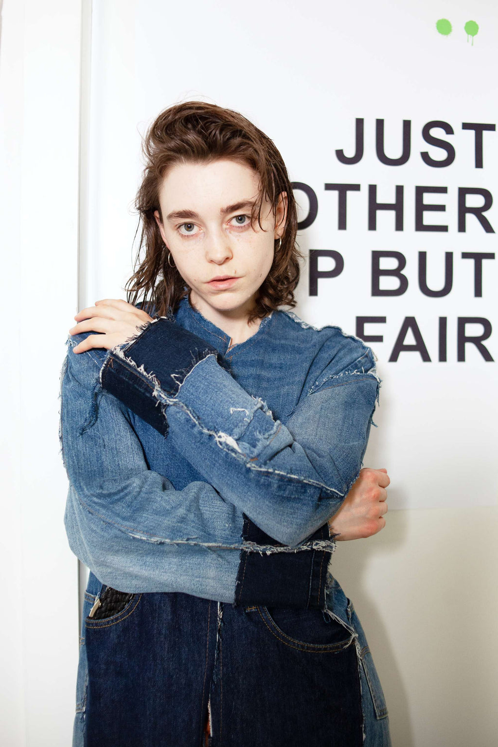 "James" Upcycled Denim Long Coat