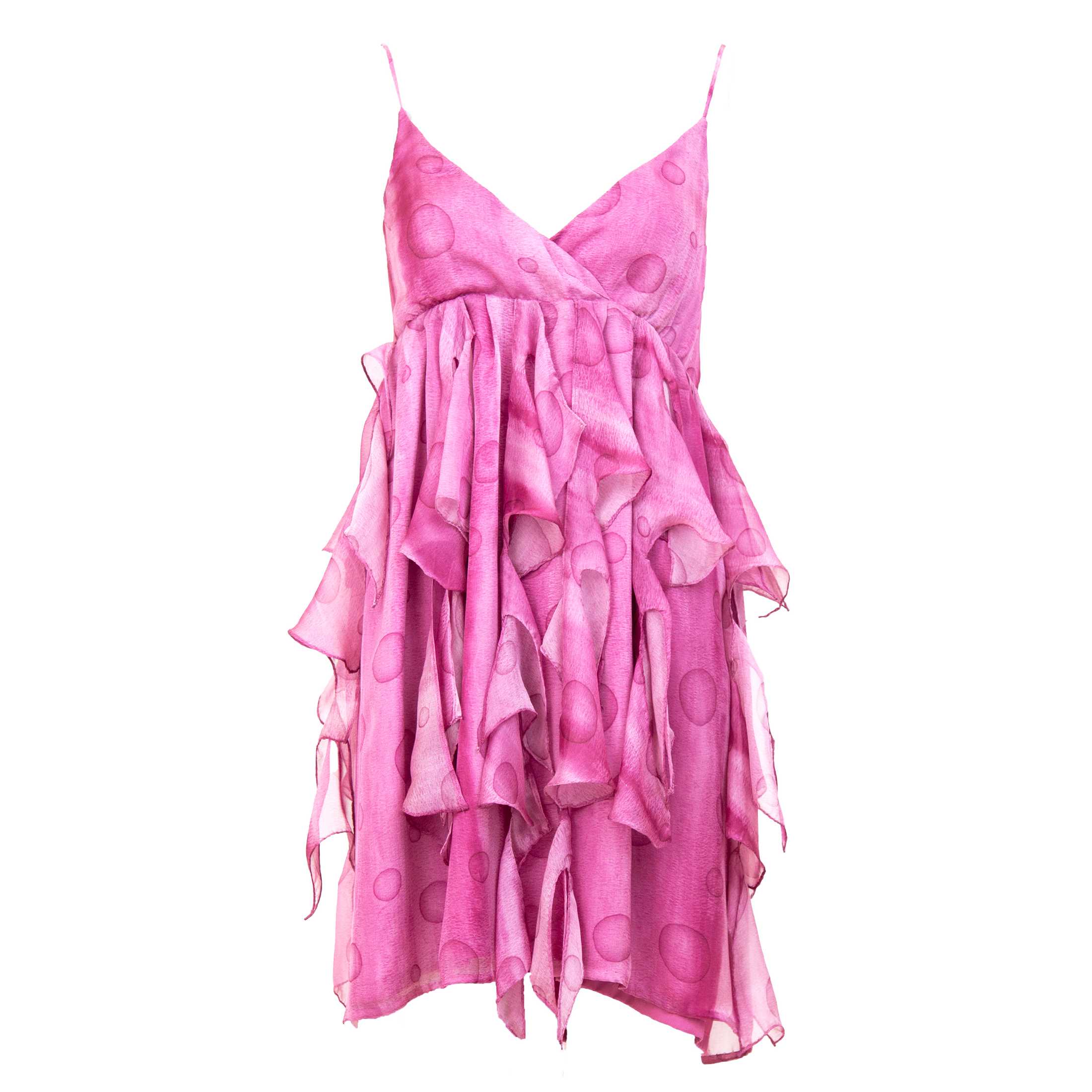 Lilac Silk Cocktail Mini Dress