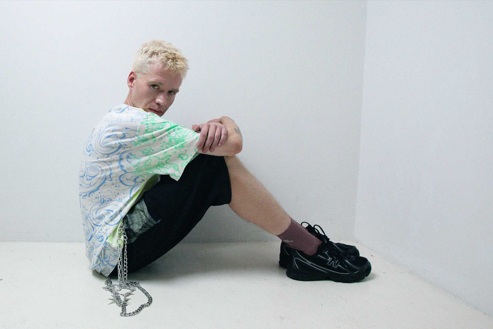 Painted Denim Bermuda