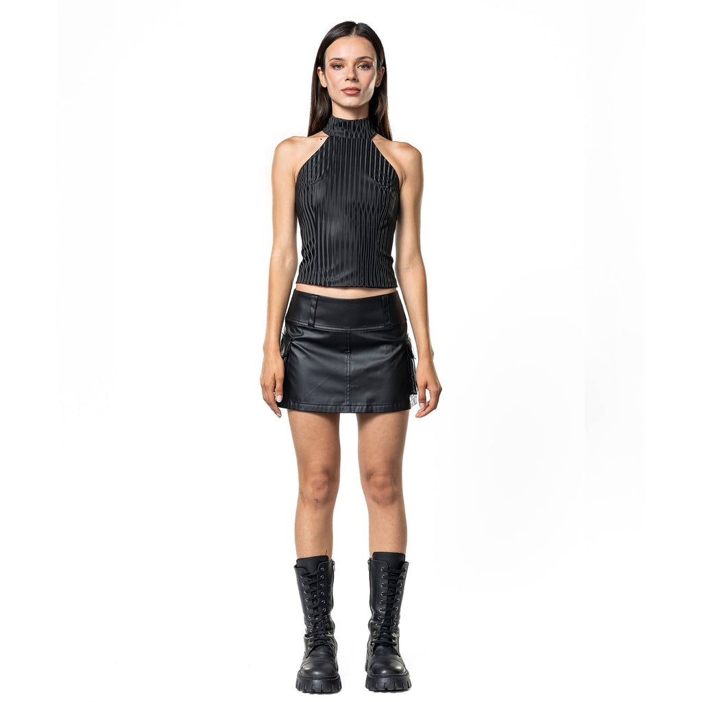 Rebel Patent Faux Leather Mini Skirt