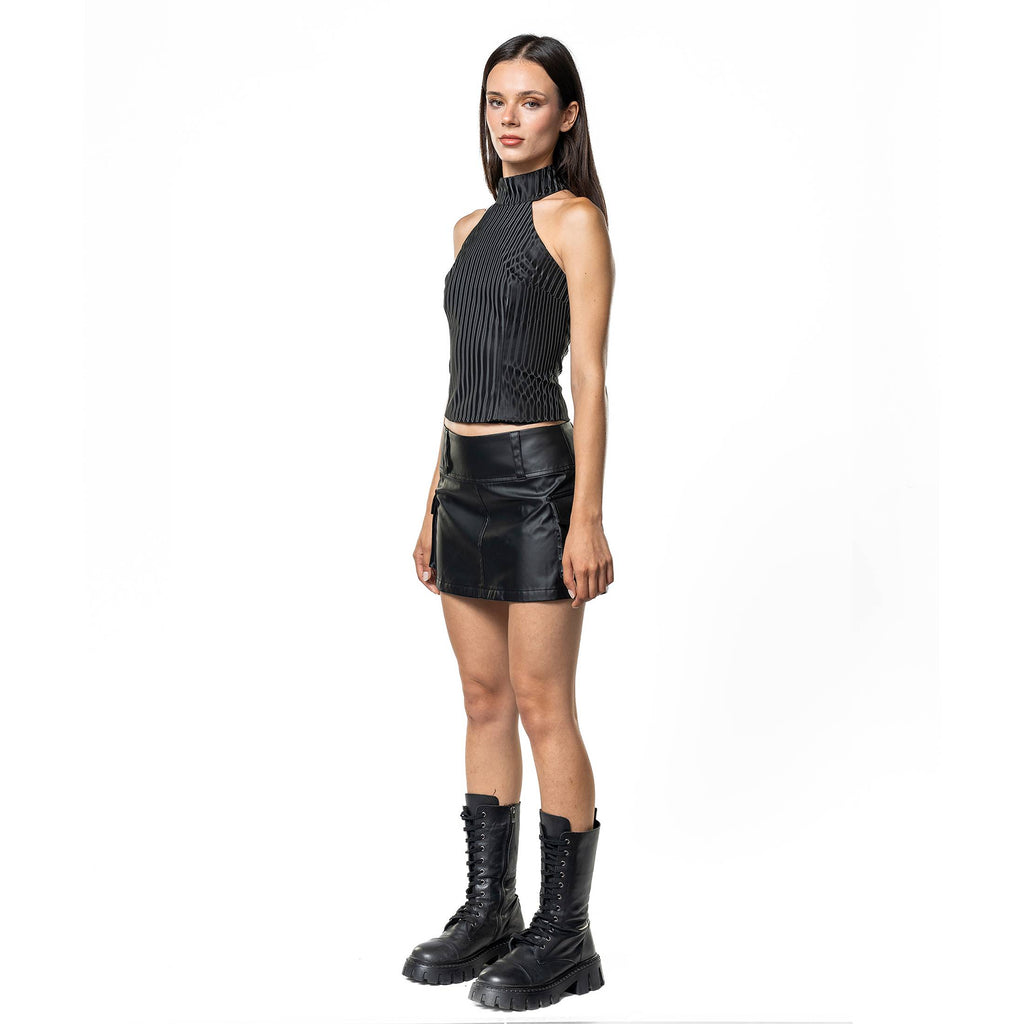 Rebel Patent Faux Leather Mini Skirt