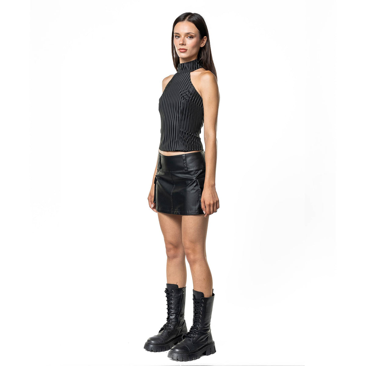 Rebel Patent Faux Leather Mini Skirt