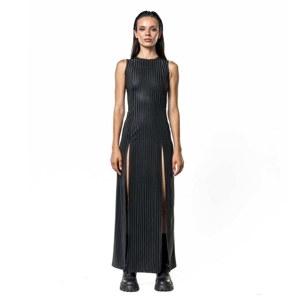 The Abysmal Eye 5.1 Faux Leather Maxi Dress
