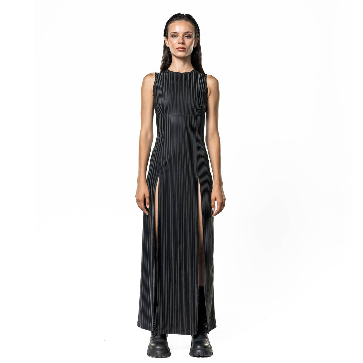 The Abysmal Eye 5.1 Faux Leather Maxi Dress