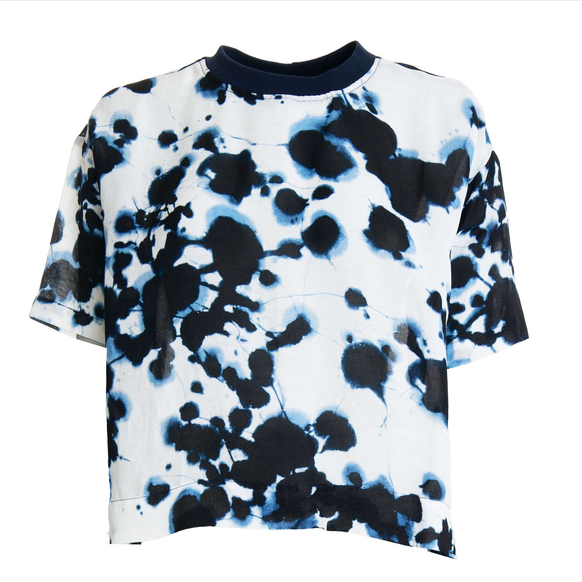 Blue & White Linen T-Shirt