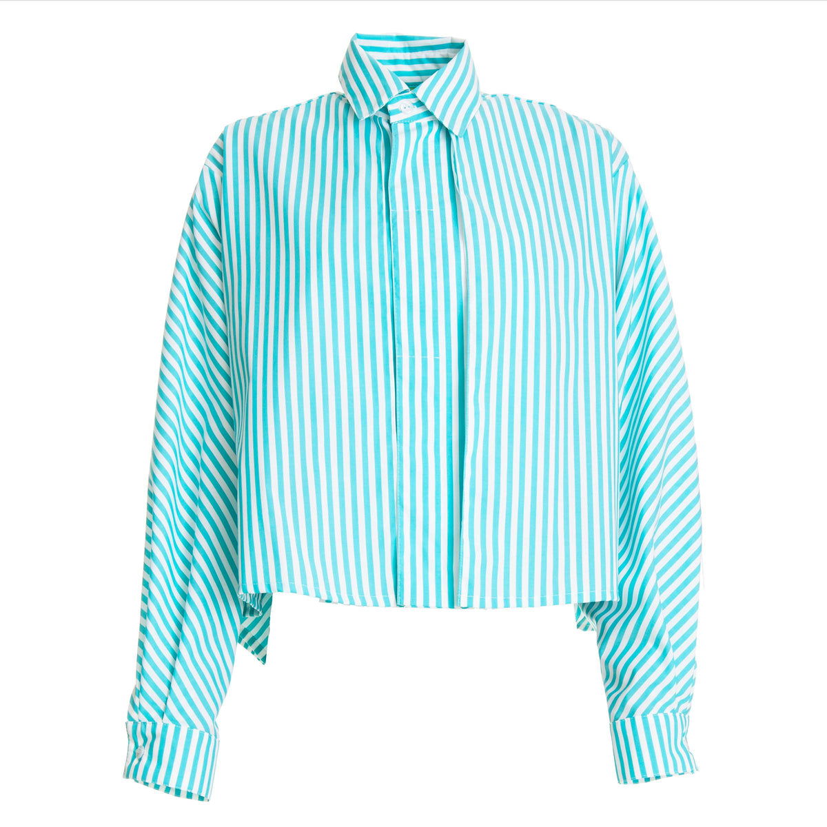 Blue & White Striped Cotton Blouse