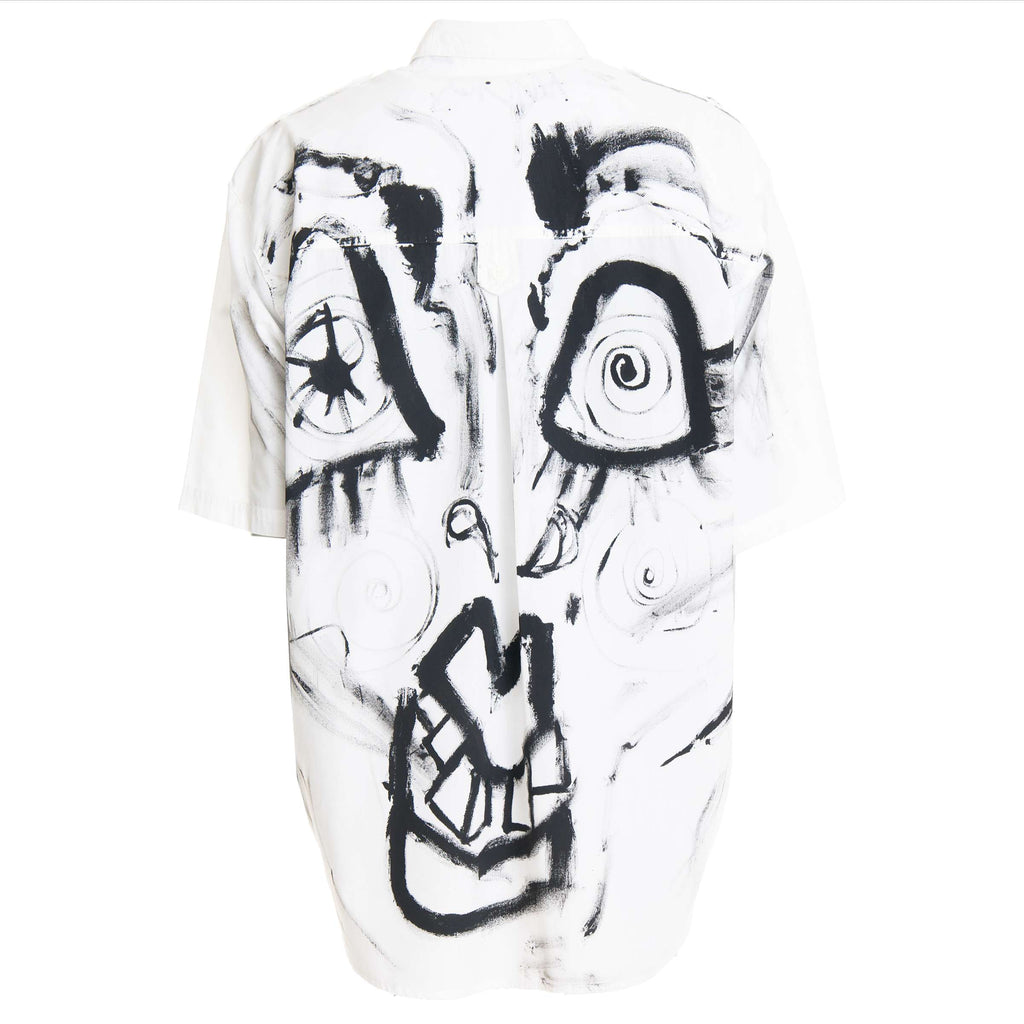 Reworked White Shirt with Black Acrylic Paint