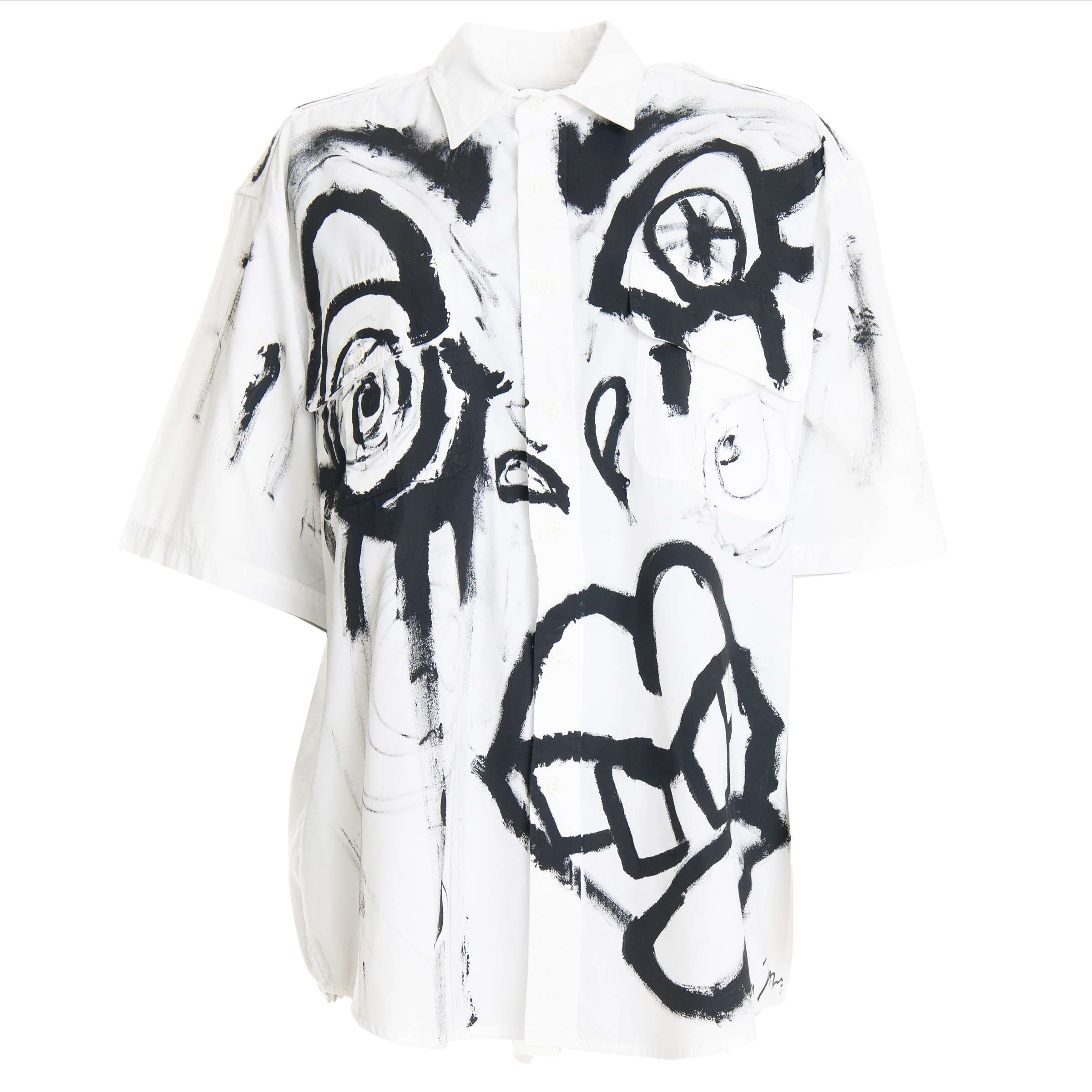 Reworked White Shirt with Black Acrylic Paint