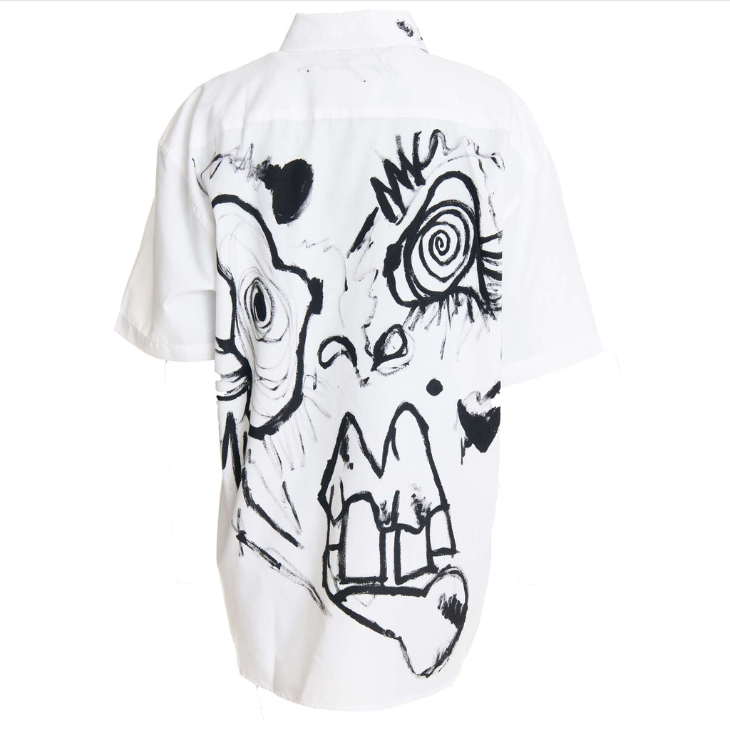 Reworked White Shirt with Black Acrylic Paint