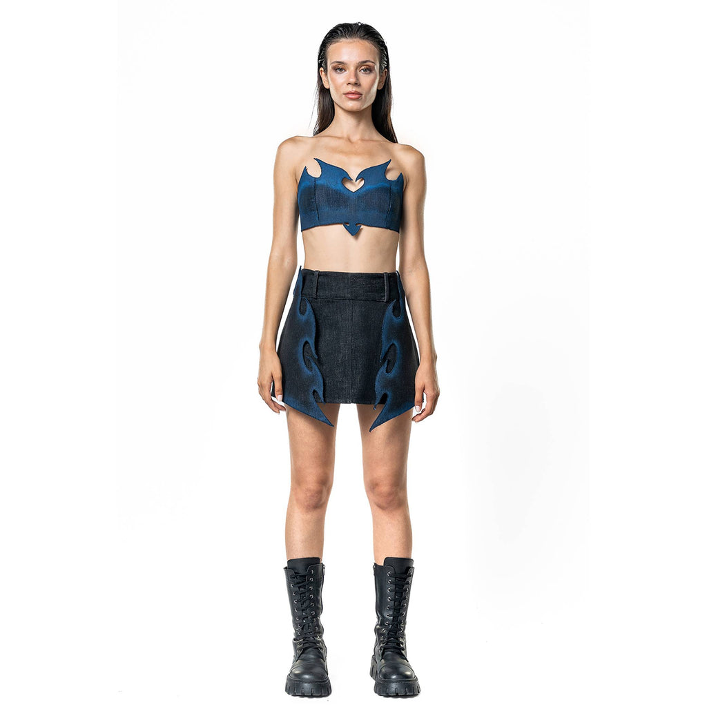 Core Cut Denim Mini Skirt