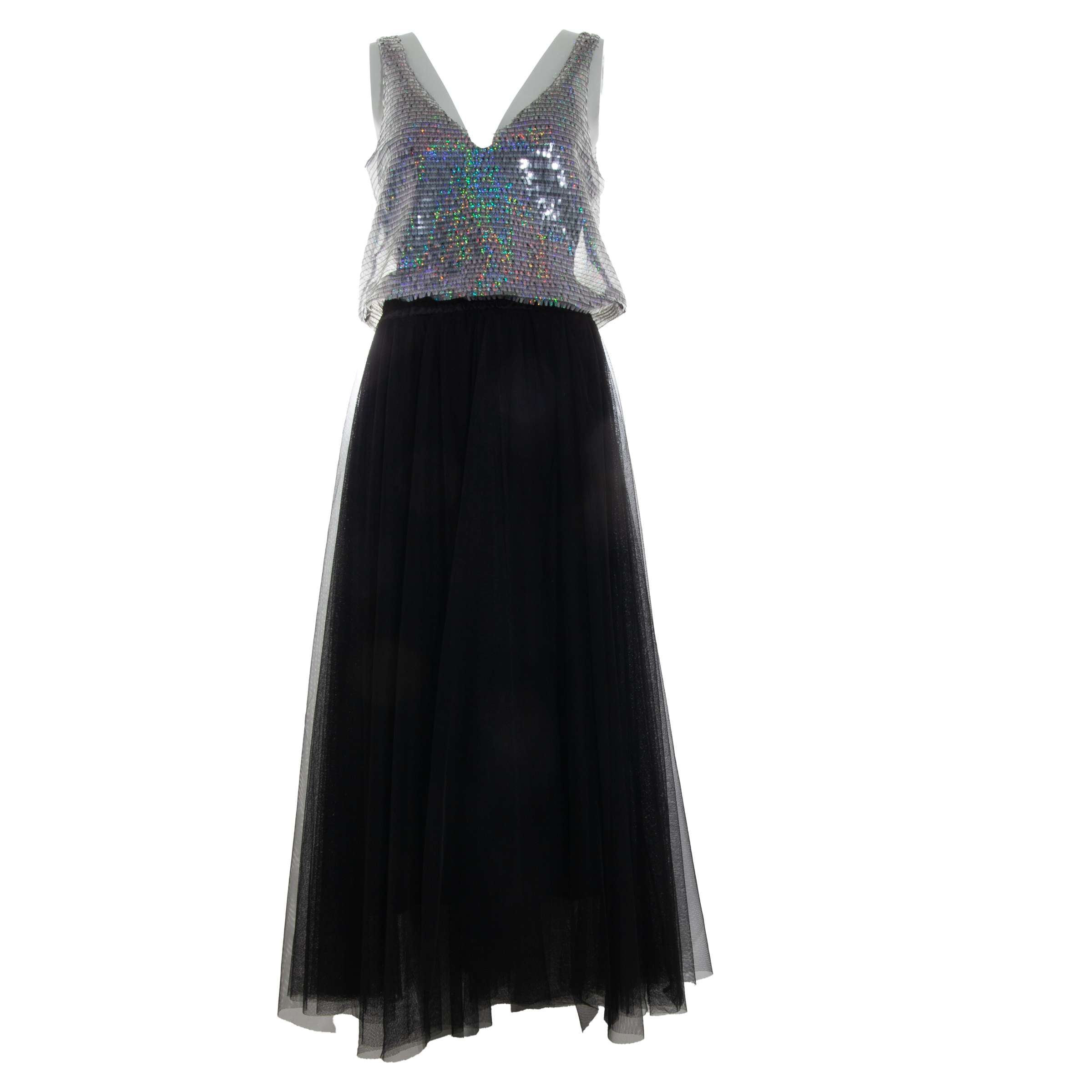 Doubt Silver and Black Tulle Dress