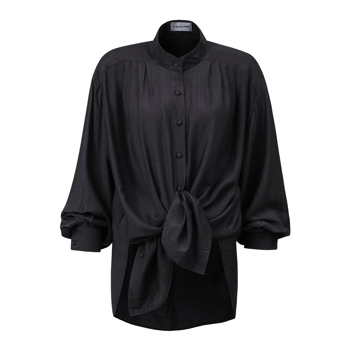 Oversized Black Silk Blouse