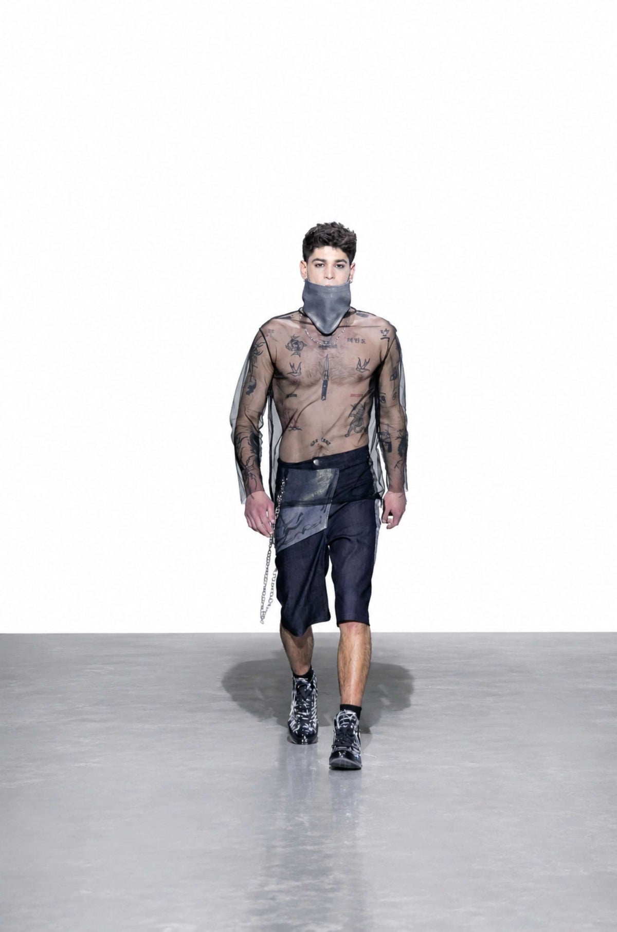 Painted Denim Bermuda