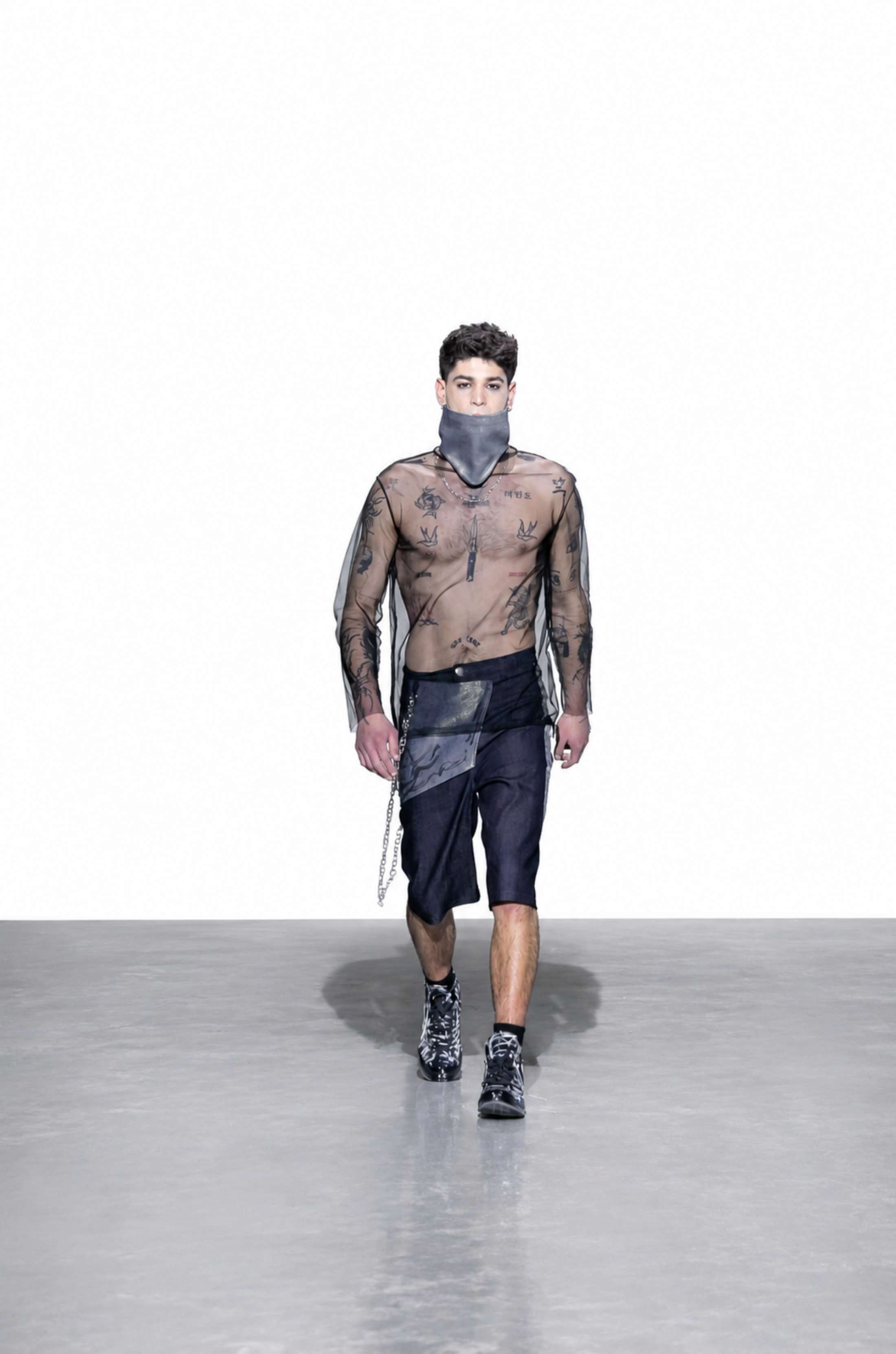 Painted Denim Bermuda