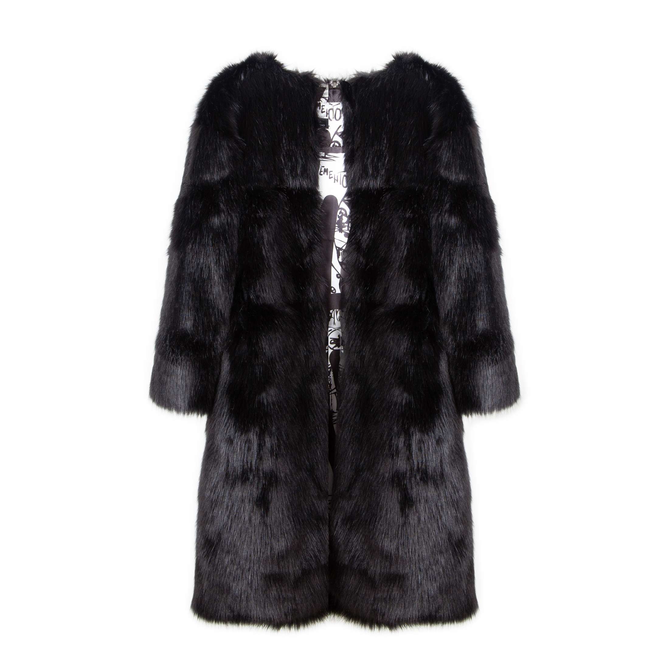 "Back Fur Logo Coat" Coat