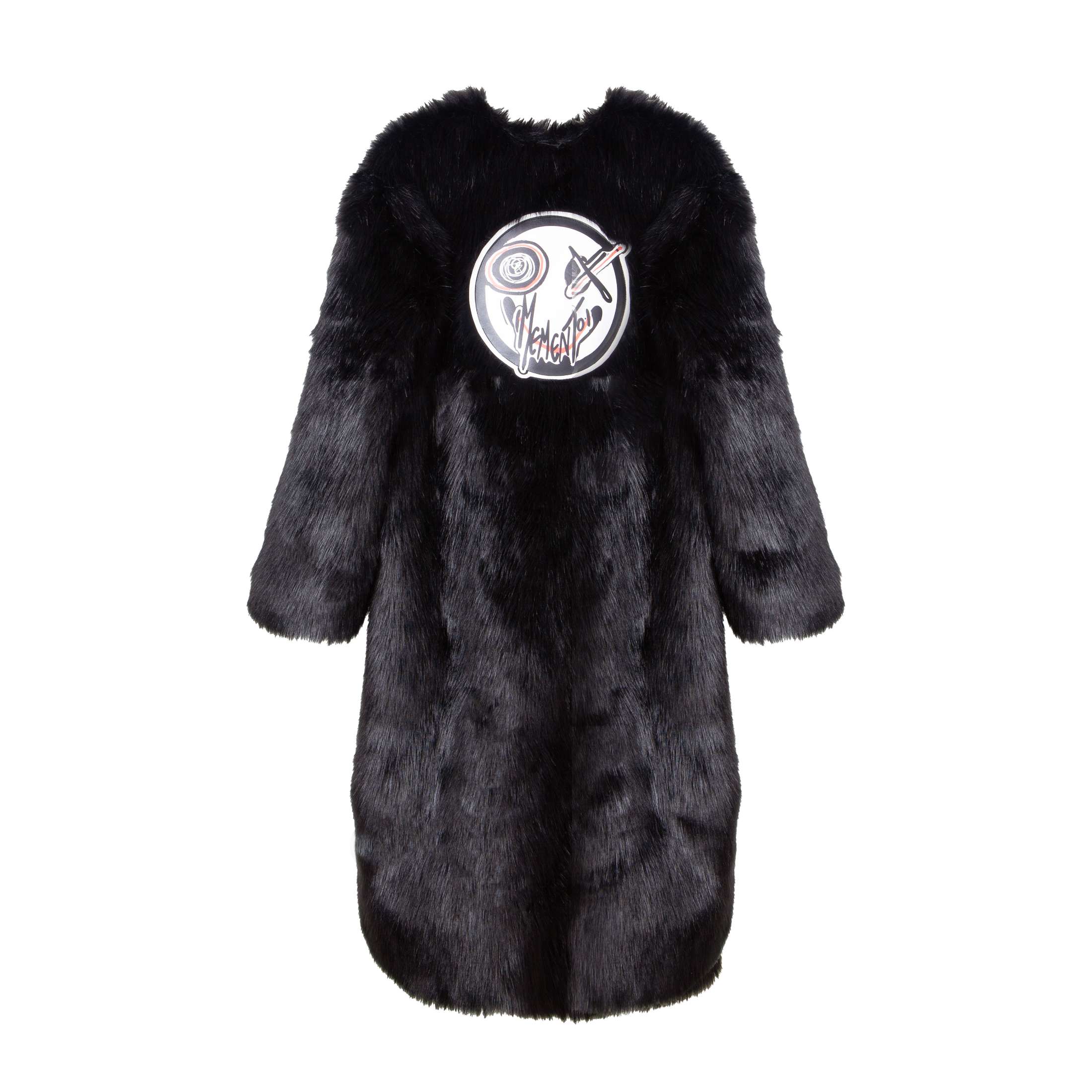 "Back Fur Logo Coat" Coat