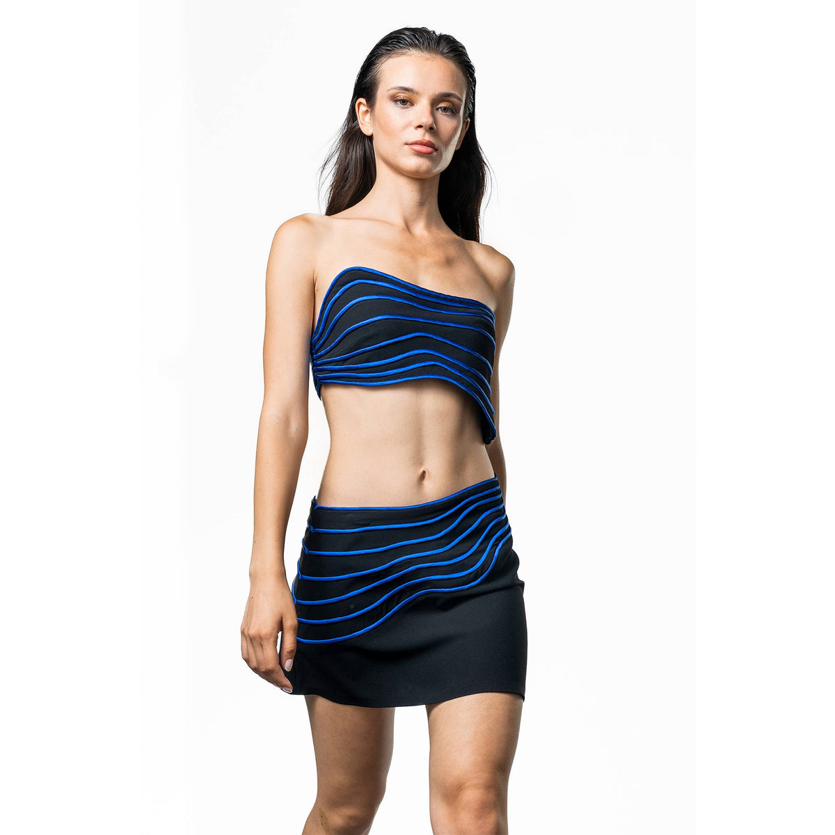 Orbita Satin-Piped Skirt