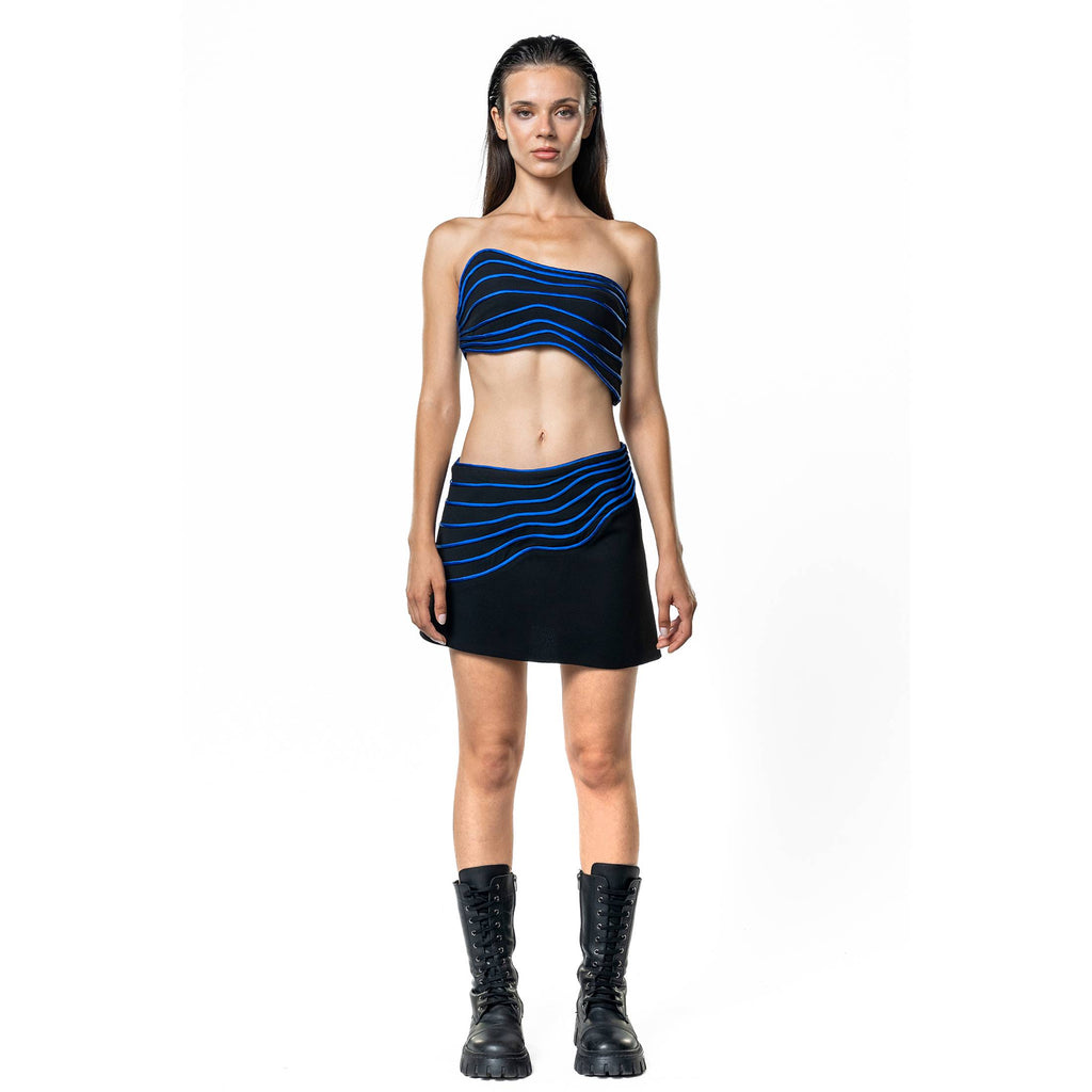 Orbita Satin-Piped Skirt