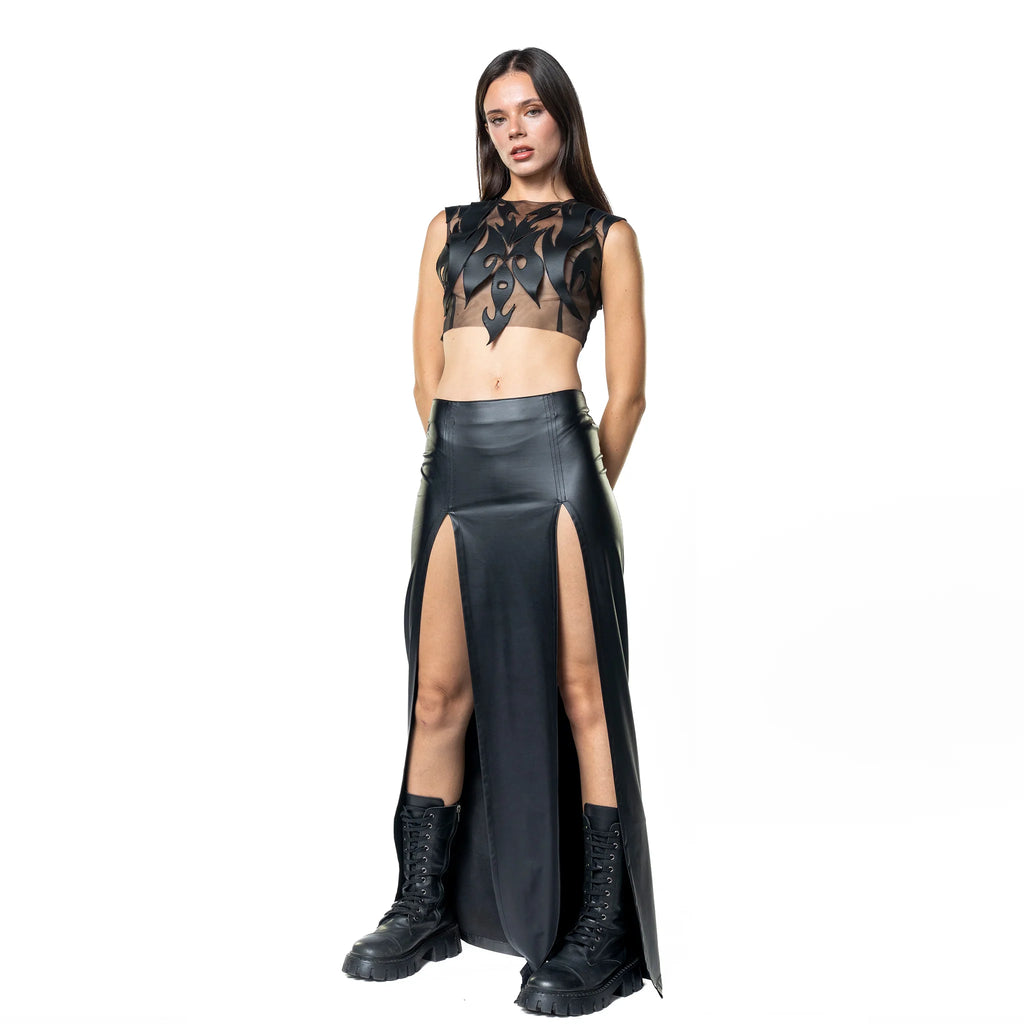 Third Eye transparentes Tüll-Crop-Top